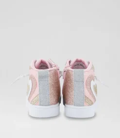SKECHERS Sport School Shoes-Twinkle Sparks Toddler Gold Pink Silver Canvas Fabric Sneakers