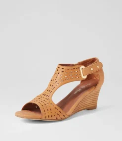 Women ISABELLA ROSSI Heels|Sandals-Udola Tan Leather Sandals