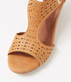 Women ISABELLA ROSSI Heels|Sandals-Udola Tan Leather Sandals
