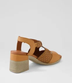 Women DIANA FERRARI Heels|Sandals-Ugani Tan Leather Sandals