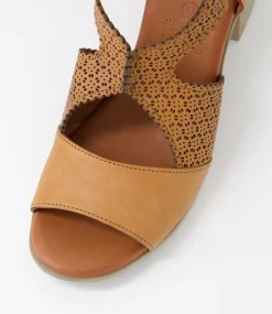 Women DIANA FERRARI Heels|Sandals-Ugani Tan Leather Sandals