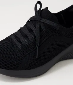 Women SKECHERS Sneakers-Ultra Flex 3 Black Fabric Sneakers