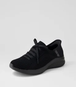 Women SKECHERS Sneakers-Ultra Flex 3 Black Fabric Sneakers