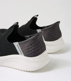 SKECHERS Sport School Shoes-Ultra Flex 3 Jnr Black White Mesh Sneakers