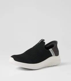 SKECHERS Sport School Shoes-Ultra Flex 3 Jnr Black White Mesh Sneakers