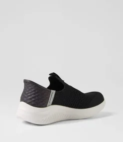SKECHERS Sport School Shoes-Ultra Flex 3 Jnr Black White Mesh Sneakers