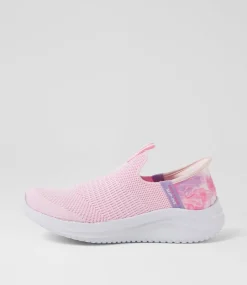 SKECHERS Sport School Shoes-Ultra Flex 3 Jnr Light Pink Mesh Sneakers