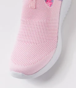 SKECHERS Sport School Shoes-Ultra Flex 3 Jnr Light Pink Mesh Sneakers