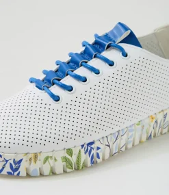 Women I LOVE BILLY Flats-Ulupna White Cobalt Daisy Flat Shoes