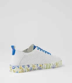Women I LOVE BILLY Flats-Ulupna White Cobalt Daisy Flat Shoes