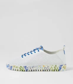 Women I LOVE BILLY Flats-Ulupna White Cobalt Daisy Flat Shoes