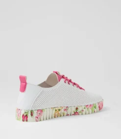 Women I LOVE BILLY Flats-Ulupna White Fuchsia Rose Flat Shoes
