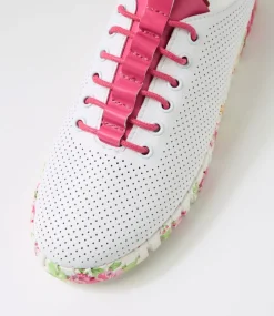 Women I LOVE BILLY Flats-Ulupna White Fuchsia Rose Flat Shoes