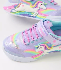 SKECHERS Sport School Shoes-Unicorn Chaser Infant Lavender Multi Mesh Sneakers