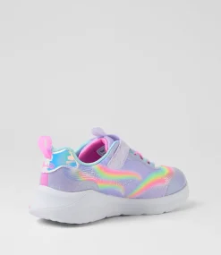 SKECHERS Sport School Shoes-Unicorn Chaser Infant Lavender Multi Mesh Sneakers