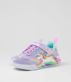 SKECHERS Sport School Shoes-Unicorn Chaser Infant Lavender Multi Mesh Sneakers