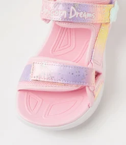SKECHERS Sport School Shoes-Unicorn Dream Sandal Jnr Light Pink Multi Fabric Sneakers