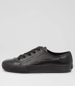 COLORADO Sport School Shoes|Senior School Shoes-Universe Black Leather Sneakers