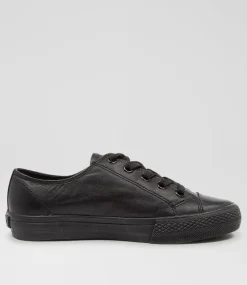 COLORADO Sport School Shoes|Senior School Shoes-Universe Black Leather Sneakers