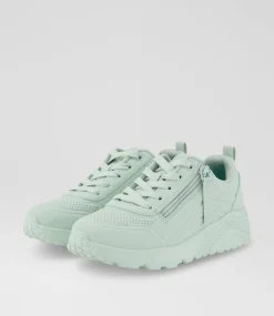 SKECHERS Sport School Shoes-Uno Lite Easy Zip Junior Beryl Green Sneakers