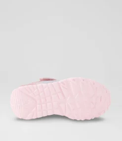 SKECHERS Sport School Shoes-Uno Lite Junior Metallic Light Pink Multi Sneakers