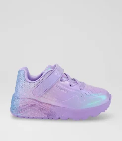 SKECHERS Sport School Shoes-Uno Lite Metallic Spark Toddler Lavender Multi Sneakers