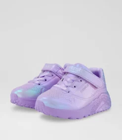 SKECHERS Sport School Shoes-Uno Lite Metallic Spark Toddler Lavender Multi Sneakers
