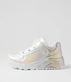 SKECHERS Sport School Shoes-Uno Lite Toddler Metallic Sparkle Sneakers