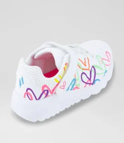 SKECHERS Sport School Shoes-Uno Lite Toddler White Multi Sneakers