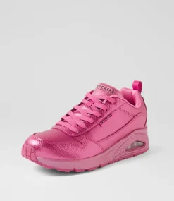 Women SKECHERS Sneakers-Uno Slither And Shine Magenta Sneakers