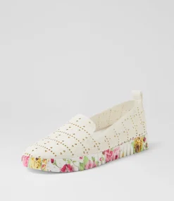 Women I LOVE BILLY Sneakers|Flats-Uppie White Rose Flat Shoes