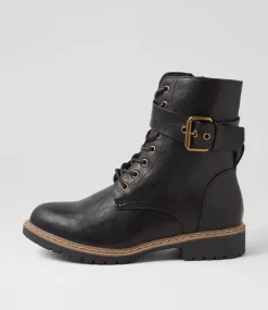 Women I LOVE BILLY Boots-Vakka Black Crush Ankle Boots