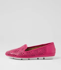 Women SUPERSOFT Comfort|Flats-Valient Fuchsia White Leather Flat Shoes