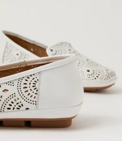 Women SUPERSOFT Comfort|Flats-Valient White Leather Flat Shoes