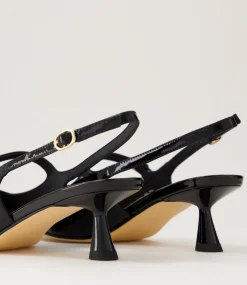 Women TOP END Heels-Vamalia Black Patent Leather Heels