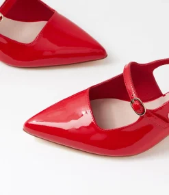 Women TOP END Heels-Vamalia New Red Patent Leather Heels