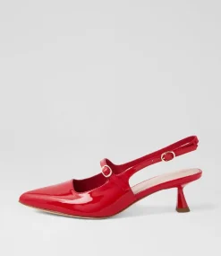 Women TOP END Heels-Vamalia New Red Patent Leather Heels