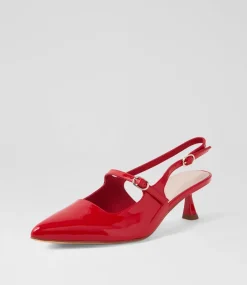 Women TOP END Heels-Vamalia New Red Patent Leather Heels