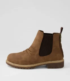 Women I LOVE BILLY Boots-Veleen Whiskey Nubuck Pu Chelsea Boots