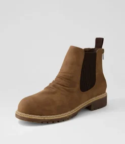Women I LOVE BILLY Boots-Veleen Whiskey Nubuck Pu Chelsea Boots