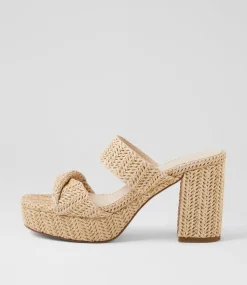Women TOP END Heels|Sandals-Vessah Natural Synthetic Raffia Sandals