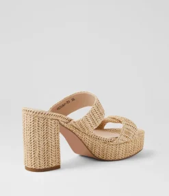 Women TOP END Heels|Sandals-Vessah Natural Synthetic Raffia Sandals
