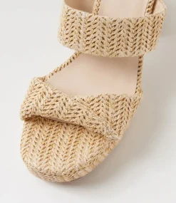 Women TOP END Heels|Sandals-Vessah Natural Synthetic Raffia Sandals