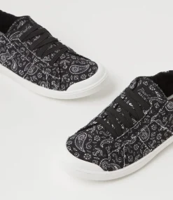 Women BLOWFISH Sneakers-Vex Black Bandana Canvas Sneakers