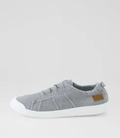 Women BLOWFISH Sneakers-Vex Fog Grey Washed Linen Sneakers