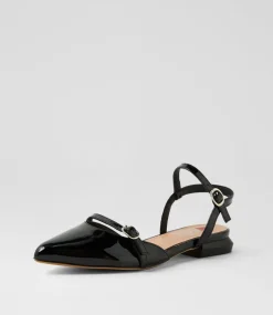 Women I LOVE BILLY Flats-Vinda Black Patent Pu Flat Shoes