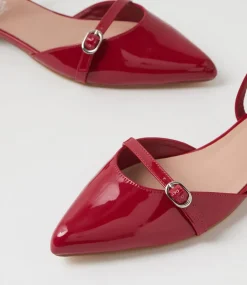 Women I LOVE BILLY Flats-Vinda Dark Red Patent Pu Flat Shoes