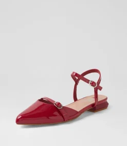 Women I LOVE BILLY Flats-Vinda Dark Red Patent Pu Flat Shoes