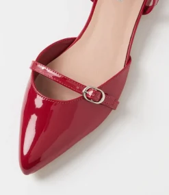 Women I LOVE BILLY Flats-Vinda Dark Red Patent Pu Flat Shoes