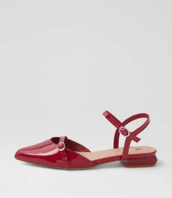 Women I LOVE BILLY Flats-Vinda Dark Red Patent Pu Flat Shoes